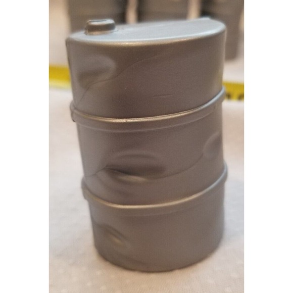 Lot of 9 Gray Barrels for Train Sets Play Sets Cake Decorating Crafts - Picture 5 of 10